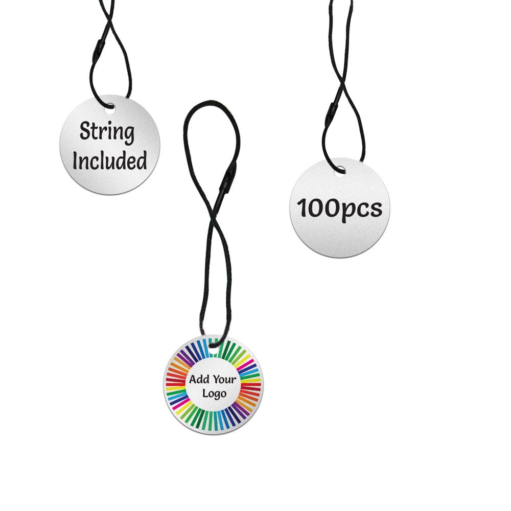 Shimmer Silver Custom Hang Tag - Circle - 1